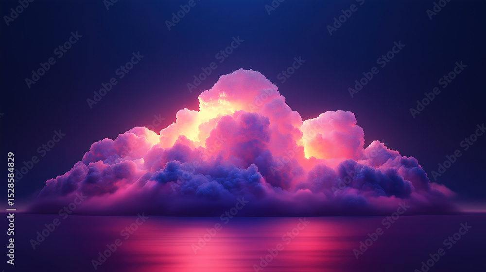 Poster cloud computing technology and big data transfer through the internet in a futuristic design