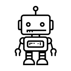 Fototapeta premium A simple line drawing of a friendly cartoon robot.