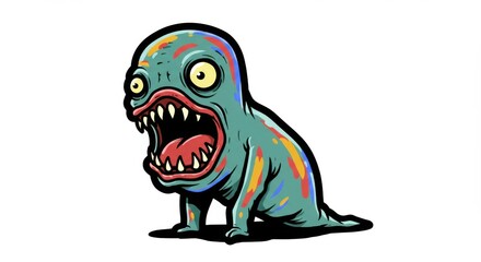 Fototapeta premium Cute and Creepy Cartoon Monster Illustration