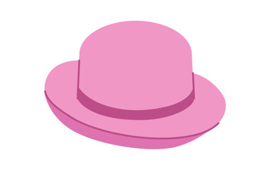 Bowler Derby Hat with band. Head Fashion accessory cap with narrow brim clothing technical illustration. Vector headgear for Men, women, unisex style, flat template CAD mockup sketch outline isolated