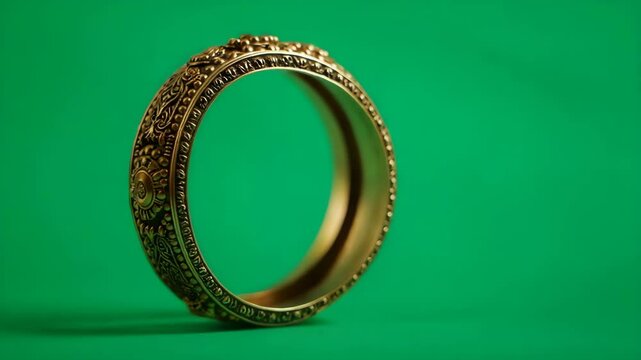 Ornate gold bangle