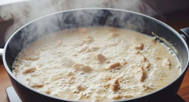 Cooking Delicious Homemade Jareesh in a Pan