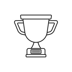 Trophy line icon on white background.