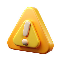 3d yellow triangle exclamation mark icon isolated on a white background
