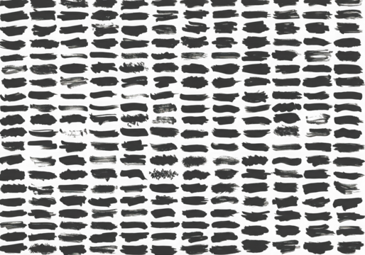 Dark brush strokes pattern isolated on transparent background