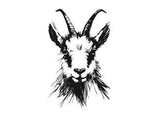 Alpine goat hand drawn sketch vector illustration