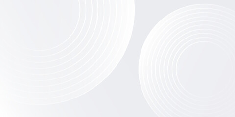 Modern white glowing geometric lines on gray background. Modern shiny blue circle abstract art design