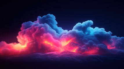 cloud optimization illustrated with vibrant pink and blue hues in a digital cloud
