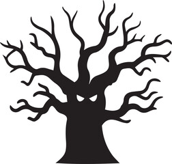 Fototapeta premium halloween spooky tree vector icon, logo halloween spooky tree vector, halloween tree vector design