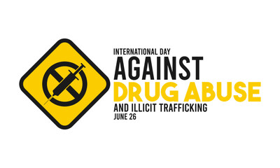 Obraz premium Flat design vector. of International day against drug abuse and illicit trafficking. June 26.
