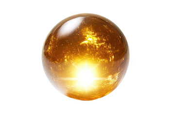 Luminous golden orb isolated on transparent background
