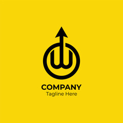 Letter O and W arrow logo design element template. Initial O and W arrow graphic concept.