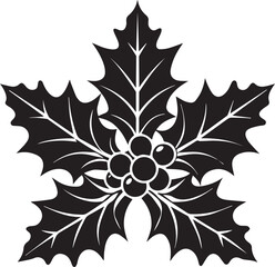 Fototapeta premium holly logo vector, holly illustration vector, holly silhouette vector icon black and white