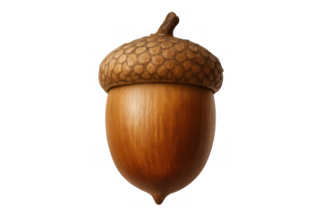 Perfect acorn embodying the essence of autumn, symbolizing growth and potential on a transparent background