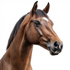 Obraz premium Beautiful Brown Horse Portrait. Stunning Equine Headshot in Nature - Wildlife and Agriculture Photography