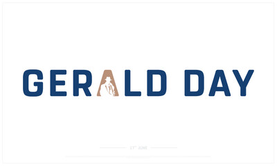 Gerald Day on white background, Typographic Design of Gerald Day, Vector Design of Gerald Day, Gerald Day Design