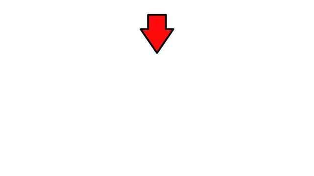"Animated arrow icon pointing down. Animation of the arrow bouncing as it slides down.