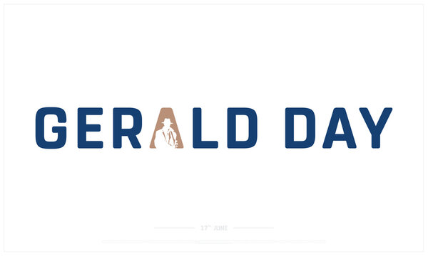 Gerald Day on white background, Typographic Design of Gerald Day, Vector Design of Gerald Day, Gerald Day Design