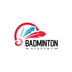 Obraz premium Badminton logo illustration vector design