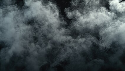 Dense, gray-white smoke clouds against a dark background