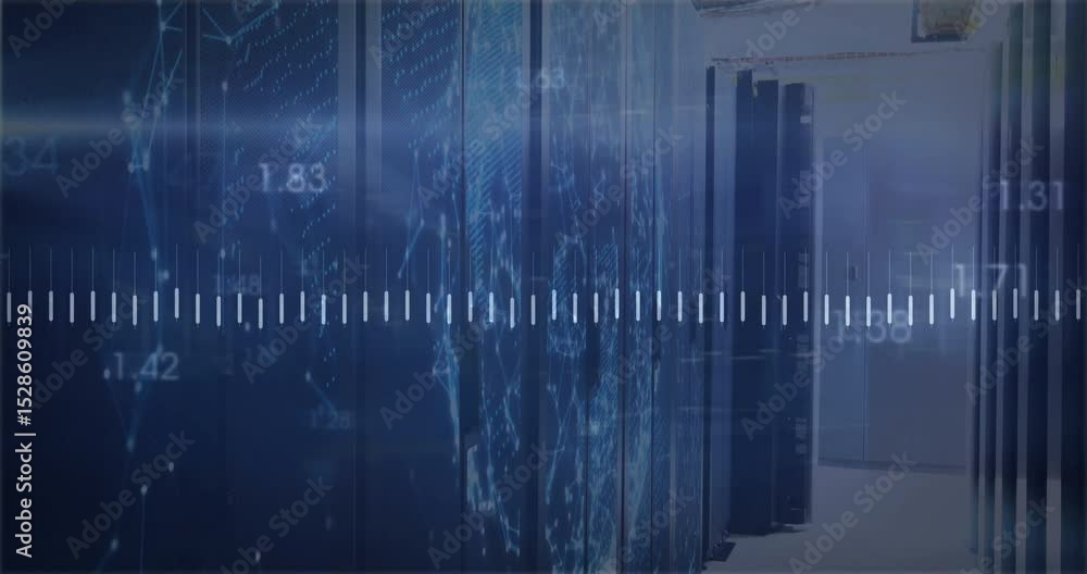 Poster opening corridor starting audio waveform overlaying showing orange numeric readouts tracking signal