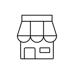 storefront icon, vector line isolated on white background. trendy and modern design