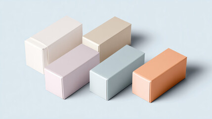 Fototapeta premium Pastel Packaging Box Mockup with Minimal Design