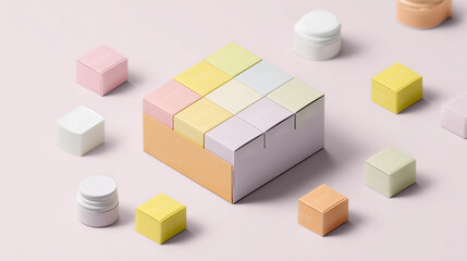 Pastel Packaging Box Mockup with Minimal Design