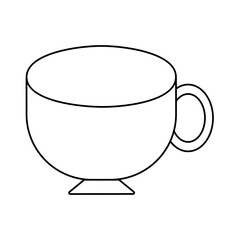 Simple Line Drawing of a Teacup or Coffee Mug Minimalist Vector Illustration