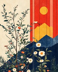 Korean digital illustrator doing creating geometric pattern