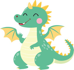 kawaii dragon cute mini vector