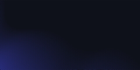 Abstract glowing wave lines on dark blue background. Dynamic wave pattern. Modern flowing wavy lines. Futuristic technology concept. Suit for banner, poster, cover, brochure modern arts blue