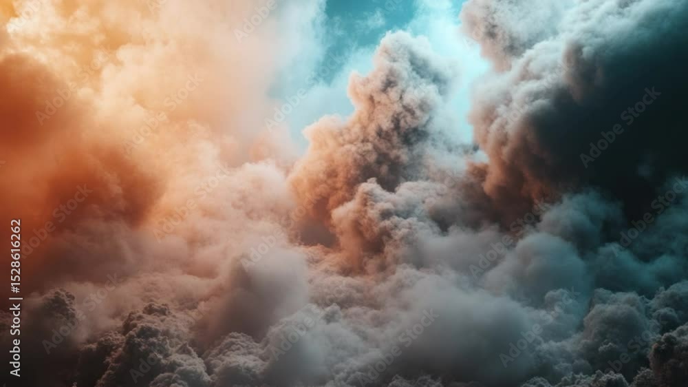 Poster dreamy cloudscape: a mesmerizing array of soft, ethereal clouds in pastel hues fills the frame, as g