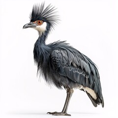 Fototapeta premium Exotic Heron Silhouette. Graceful Shorebird Portrait with Ornate Plumage and Vibrant Blue Headcrest - Wildlife Photography