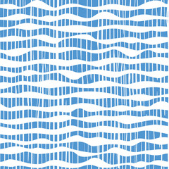 Seamless pattern, wavy lines, sea waves stylization, vector background