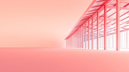 A warehouse roof framing blueprint overlain by an animated line sketch illustrating purlin attachment and panel sheeting processes under fluorescent shop lights