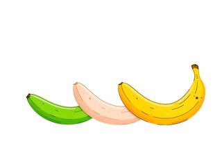 Vibrant abstract of banana ripeness stages in pastel hues illustration