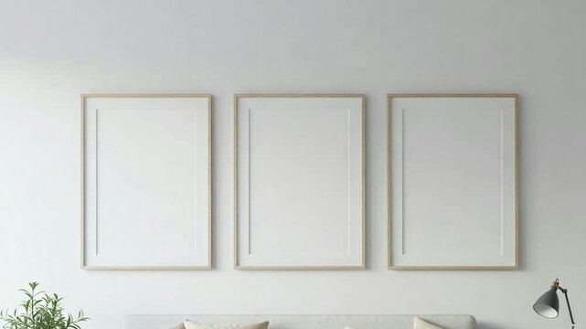 wall art white mock up on the room