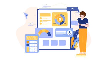 Man analyzing financial data on tablet. Suitable for finance, technology, business concepts, stock market, digital communication, analysis themes.