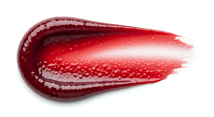 Rich Red Berry Jam Swirl Texture Isolated on White Background Perfect for Food Blog Culinary Designs
