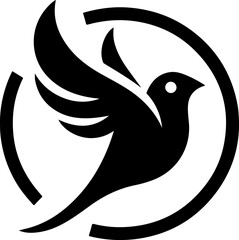 vector illustration of flying bird symbol logo icon for sacred peace mascot and company in humanitarian field