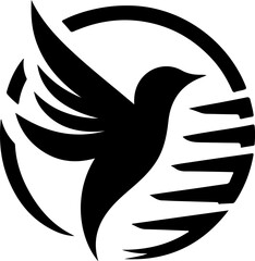 vector illustration of flying bird symbol logo icon for peace mascot and growing company