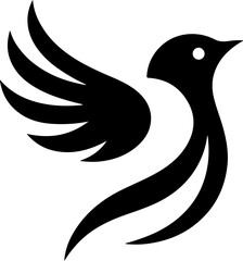 vector illustration of flying bird symbol logo icon for company mascot growing high