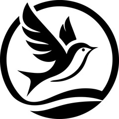 vector illustration of flying bird symbol logo icon for sacred peace mascot and company in humanitarian field