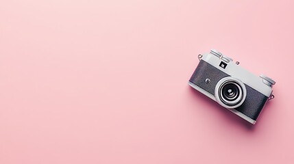 Fototapeta premium Retro Style Camera with Minimalist Composition