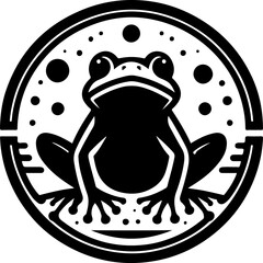 sketch vector illustration silhouette icon logo symbol mascot animal frog as rain caller classic vintage abstract modern style