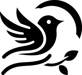 vector illustration of flying bird symbol logo icon for company mascot growing high