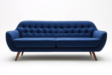 Modern Blue Sofa. Elegant and Comfortable Furniture for Stylish Living Room Decor