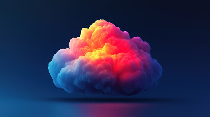 Minimal cloud computing icon with high-quality resolution showcasing big data connectivity and software