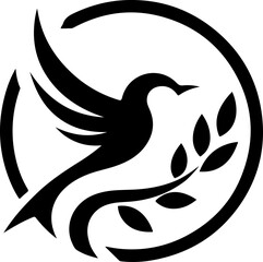 vector illustration of flying bird symbol logo icon for peace mascot and growing company